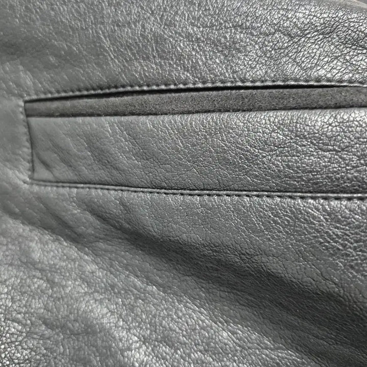 [BUNJANG] Ripple Leather Blouson Jacket / 리플 가죽블루종자켓