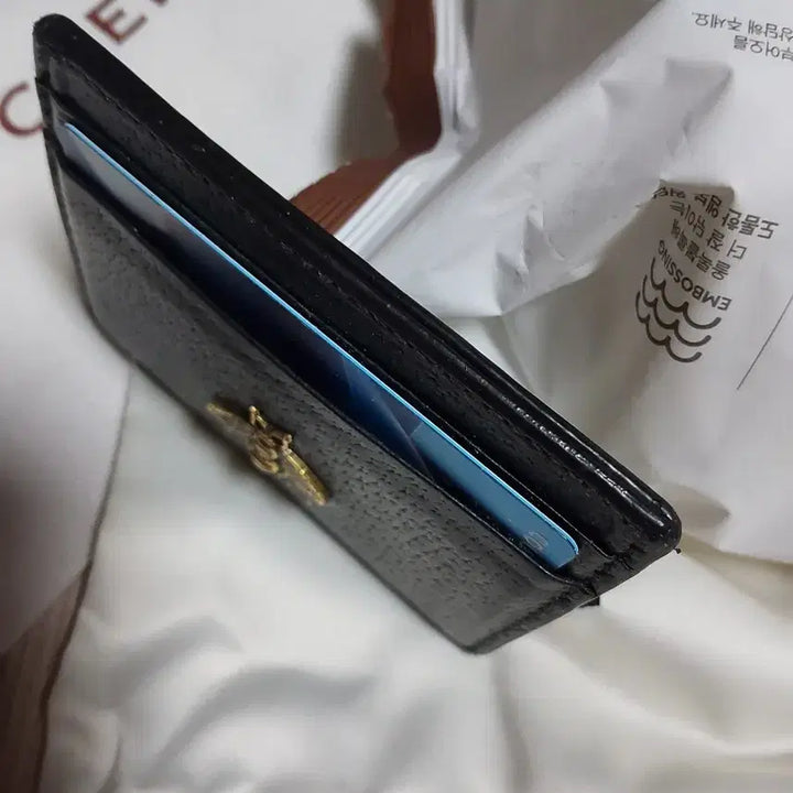 [BUNJANG] Gucci Card Holder with Bee Embroidery / 구찌 블랙 카드지갑 벌 자수