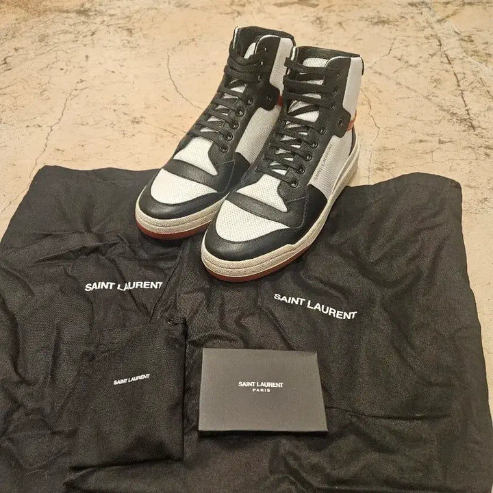 [BUNJANG] Saint Laurent SL24 High-Top Men's Sneakers / 생로랑 SL24 하이탑 남성 스니커즈 미착용 새상품사이즈 41.5