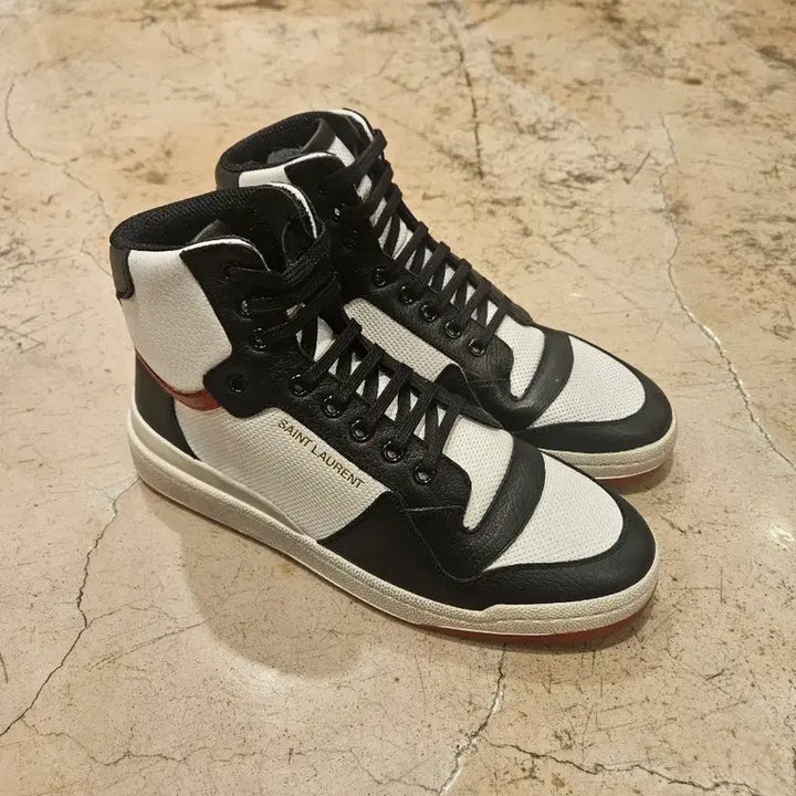 [BUNJANG] Saint Laurent SL24 High-Top Men's Sneakers / 생로랑 SL24 하이탑 남성 스니커즈 미착용 새상품사이즈 41.5