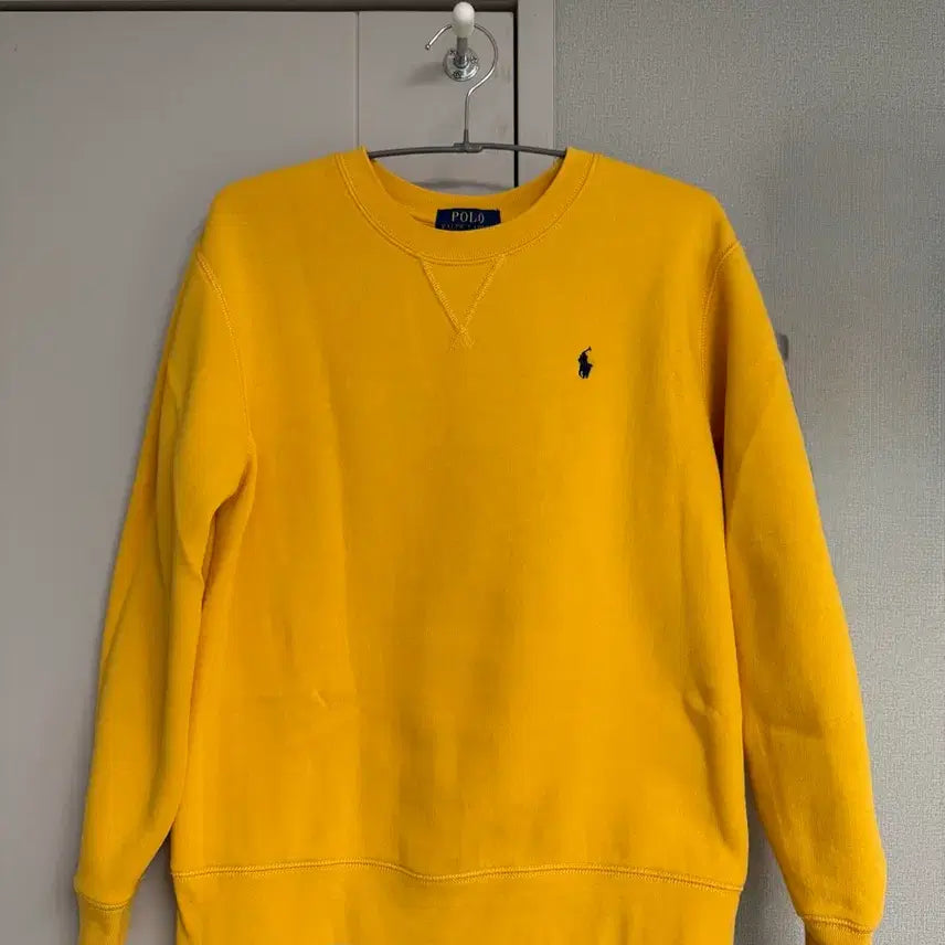 [BUNJANG] Polo Ralph Lauren Yellow Fleece Sweatshirt / 폴로 랄프로렌 노란색 기모 맨투맨 스웻셔츠