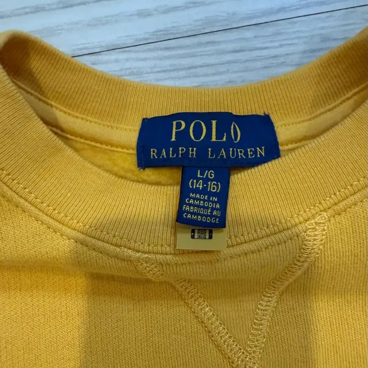 [BUNJANG] Polo Ralph Lauren Yellow Fleece Sweatshirt / 폴로 랄프로렌 노란색 기모 맨투맨 스웻셔츠