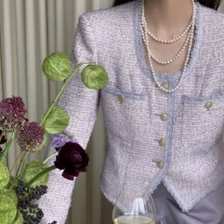 [BUNJANG] Unneck Tweed Jacket / 유넥 트위드 자켓