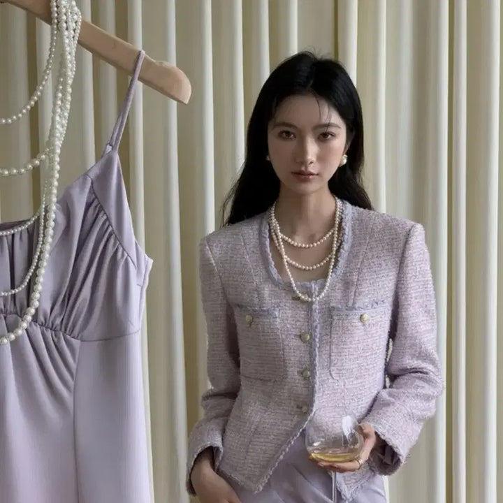 [BUNJANG] Unneck Tweed Jacket / 유넥 트위드 자켓