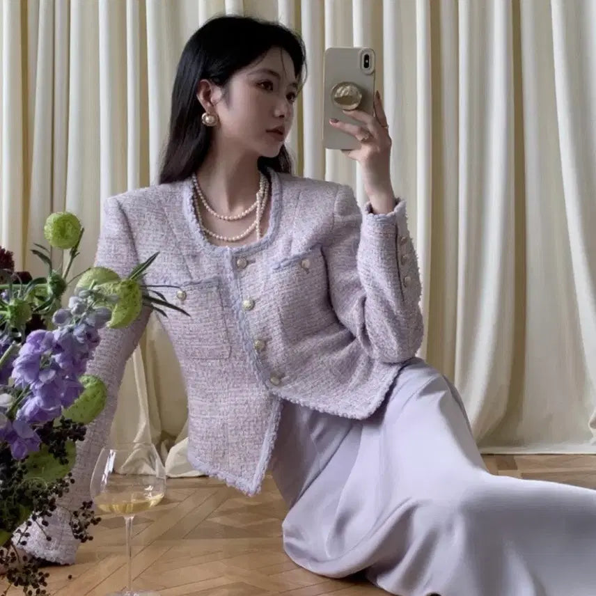 [BUNJANG] Unneck Tweed Jacket / 유넥 트위드 자켓