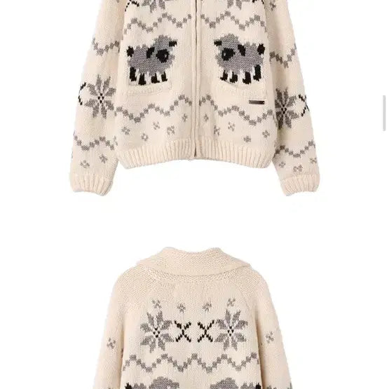 [BUNJANG] General Idea Wool Blend Cowichan Knit Jumper Ivory (Size M) / 제너럴아이디어 울 블랜드 코위찬 니트 점퍼 아이보리 M사이즈 새상품