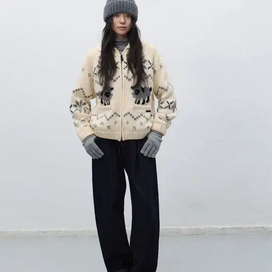 [BUNJANG] General Idea Wool Blend Cowichan Knit Jumper Ivory (Size M) / 제너럴아이디어 울 블랜드 코위찬 니트 점퍼 아이보리 M사이즈 새상품