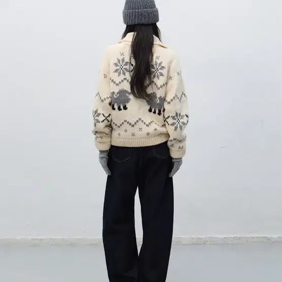 [BUNJANG] General Idea Wool Blend Cowichan Knit Jumper Ivory (Size M) / 제너럴아이디어 울 블랜드 코위찬 니트 점퍼 아이보리 M사이즈 새상품