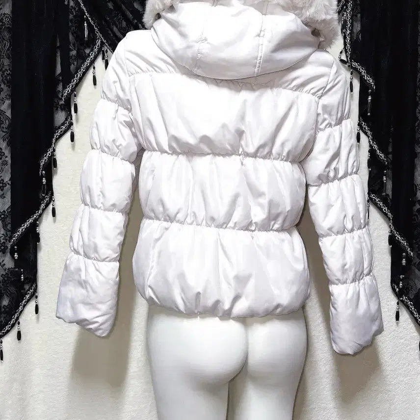 [BUNJANG] Cecile McBee Lavender Pink Shirred Padded Jumper / 세실맥비 라벤더핑크 퍼후드 셔링 패딩 점퍼 로맨틱갸루 로걀 히메 러블리