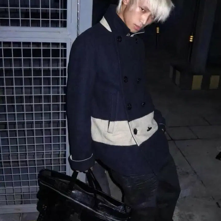 [BUNJANG] Mihara Yasuhiro Asymmetrical Surface Wool Short Coat / 미하라야스히로 비대칭 서페이스 울 숏코트
