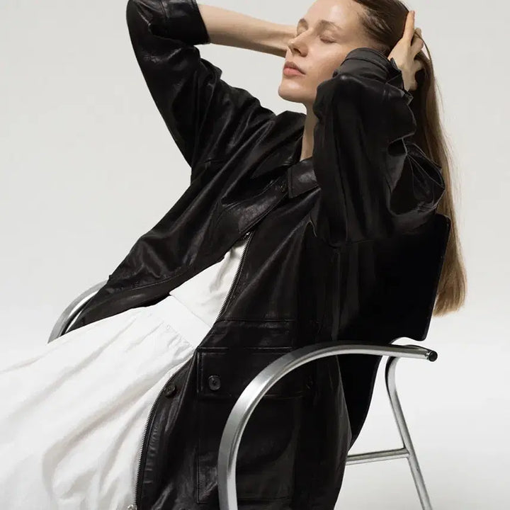 [BUNJANG] FORET 90s Tessa Leather Jacket / (3/13 이후 배송)포레토 90s tessa leather jacket