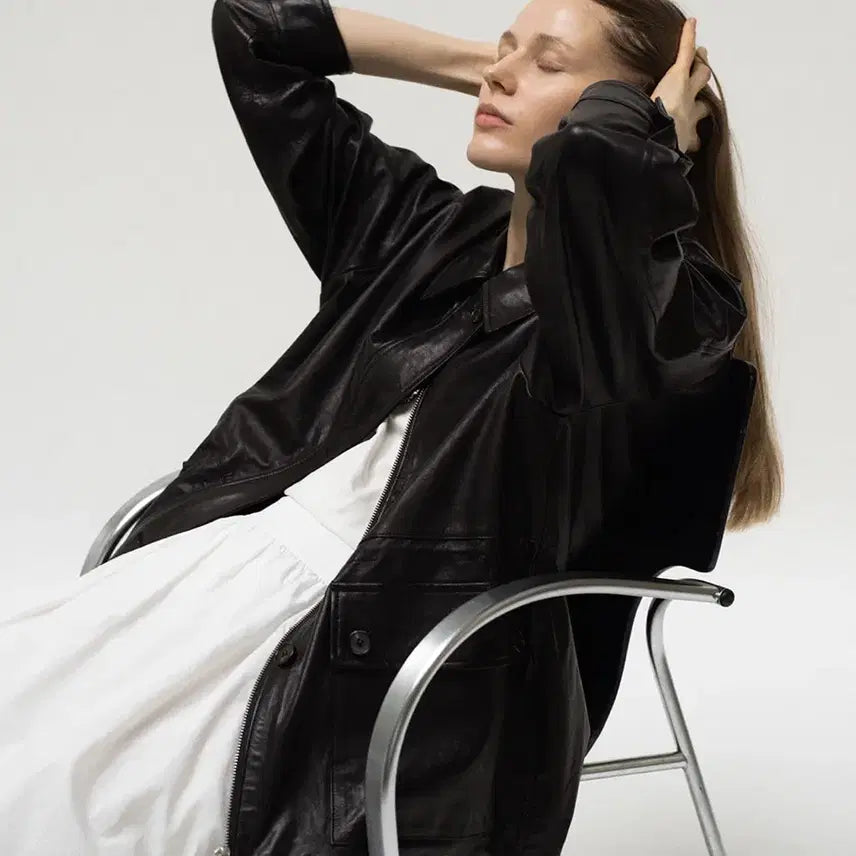 [BUNJANG] FORET 90s Tessa Leather Jacket / (3/13 이후 배송)포레토 90s tessa leather jacket