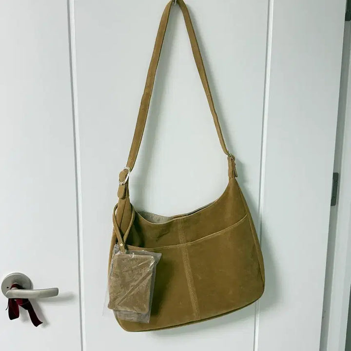 [BUNJANG] Anøetic Suede Hobo Bag Camel / 아노에틱 스웨이드 호보백 카멜