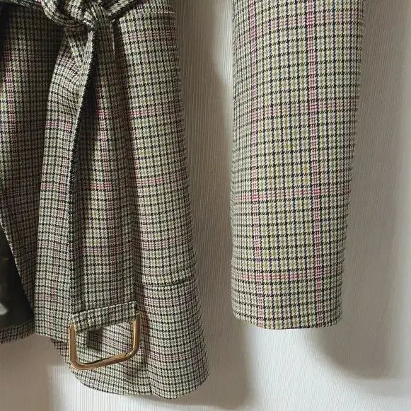 [BUNJANG] MojoSphin Checked Belted Jacket (Size 55) / 모조에스핀 체크 벨티드 자켓 55 사이즈 정품