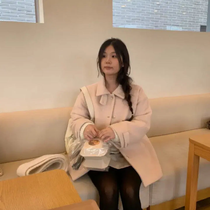 [BUNJANG] Oinii Hana Half Wool Coat - Light Pink / [미개봉 새제품] 오이니 하나 하프 코트 연핑크. 울 코트 oinii