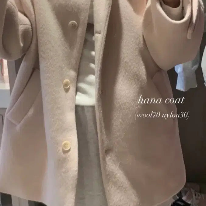 [BUNJANG] Oinii Hana Half Wool Coat - Light Pink / [미개봉 새제품] 오이니 하나 하프 코트 연핑크. 울 코트 oinii