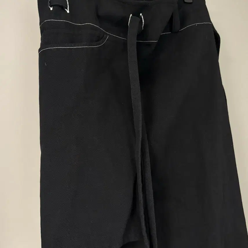 [SOLD OUT] 블랙 코튼 랩스커트 레이어드