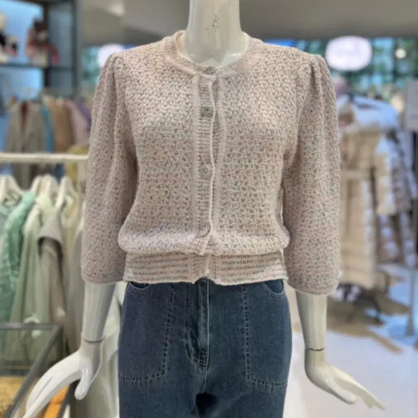 [SOLD OUT] 23SS 듀엘 스팽글 7부 니트 가디건