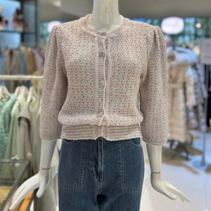 [SOLD OUT] 23SS 듀엘 스팽글 7부 니트 가디건