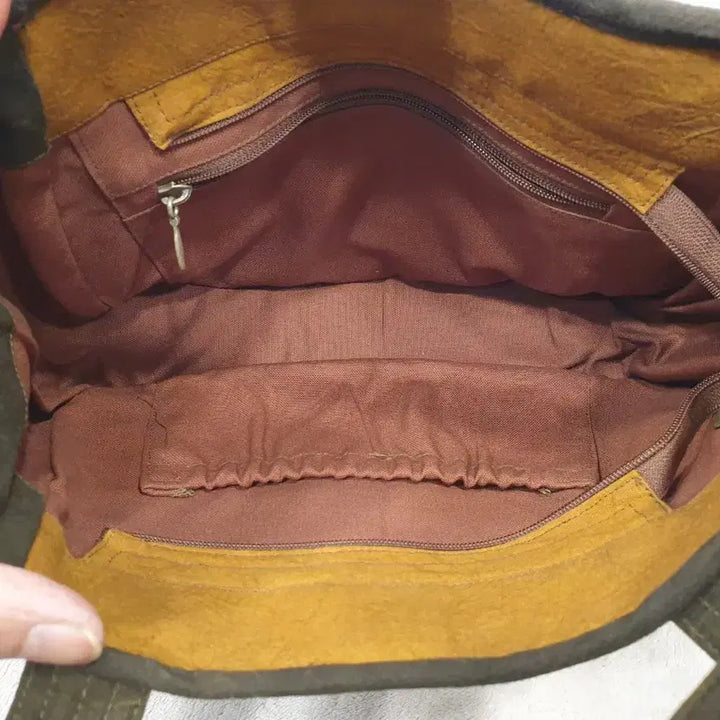 [BUNJANG] Handmade Color-blocked Floral Tote Bag / 천연염색 수제 배색 꽃 토트백