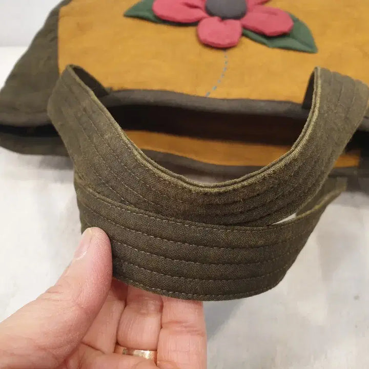 [BUNJANG] Handmade Color-blocked Floral Tote Bag / 천연염색 수제 배색 꽃 토트백