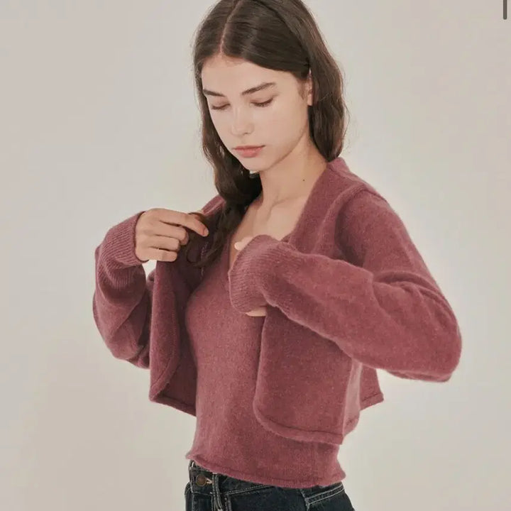 [BUNJANG] Headerment Knit Bolero Cardigan Set / 새제품 헤더먼트 니트 볼레로 가디건세트
