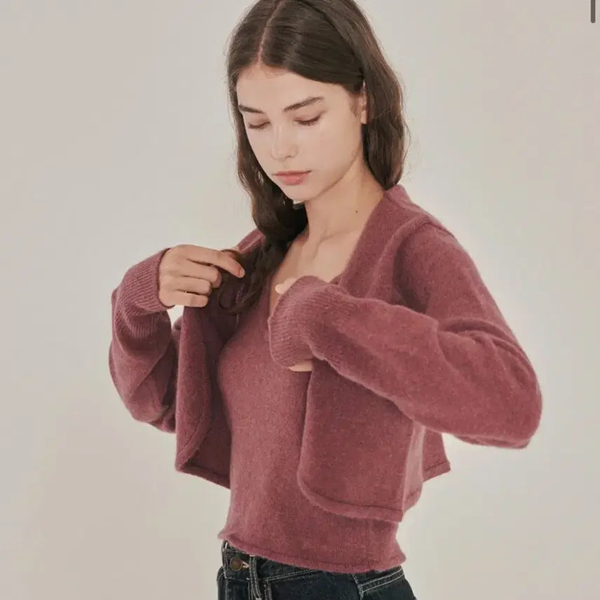 [BUNJANG] Headerment Knit Bolero Cardigan Set / 새제품 헤더먼트 니트 볼레로 가디건세트