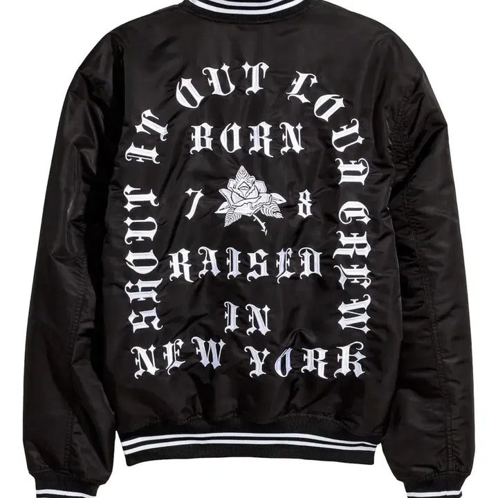 [BUNJANG] H&M Embroidered Stadium Bomber Jacket (M) / (땡처리)H&M 자수 스타디움 (M)95-100