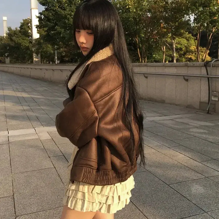 [BUNJANG] Suede Mustang Jumper / 스웨이드 무스탕 점퍼