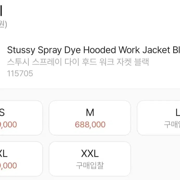 [BUNJANG] Stussy Spray Dye Hood Work Jacket M Black / 스투시 스프레이 다이 후드 워크자켓 M 자켓 블랙 qwer 쵸단 착용