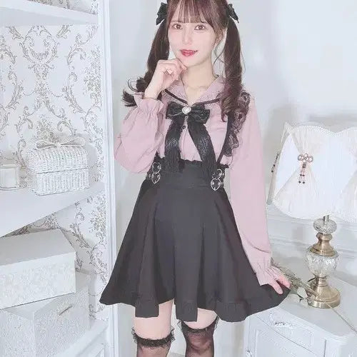 [SOLD OUT] (급전 세일)마즈 하트 버클 스커트 블랙