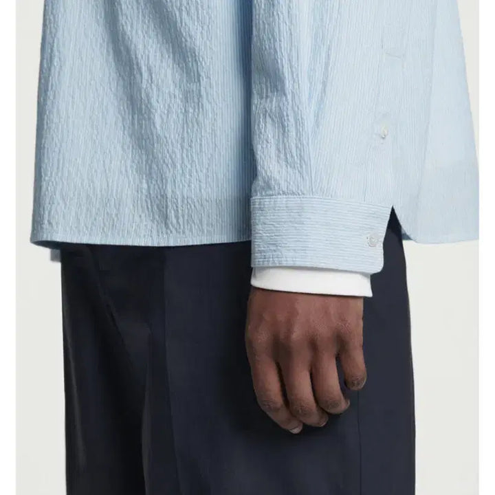 [BUNJANG] COS Cotton Seersucker Popover Shirt M / COS 코스 코튼 시어서커 팝오버 셔츠 M