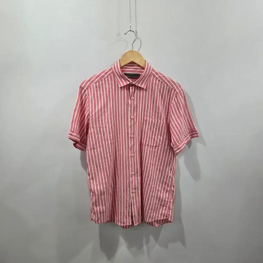 [BUNJANG] Givenchy Striped Linen Short Sleeve Shirt / 지방시 스트라이프 린넨 반팔셔츠 100