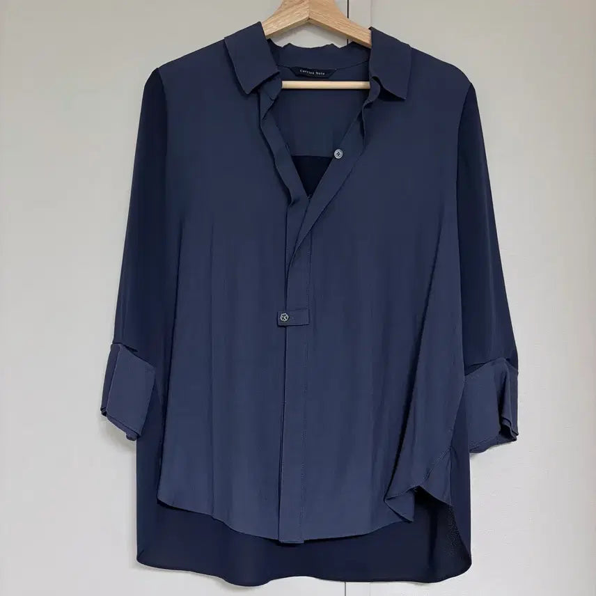 [BUNJANG] Carries Note Navy Blouse / 캐리스노트 Carries Note 남방 블라우스 네이비