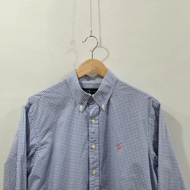 [BUNJANG] Polo Ralph Lauren Gingham Check Button-Down Shirt / 폴로랄프로렌 버튼다운 블루 깅엄체크 셔츠 L