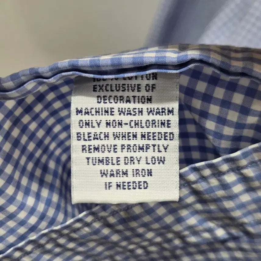 [BUNJANG] Polo Ralph Lauren Gingham Check Button-Down Shirt / 폴로랄프로렌 버튼다운 블루 깅엄체크 셔츠 L