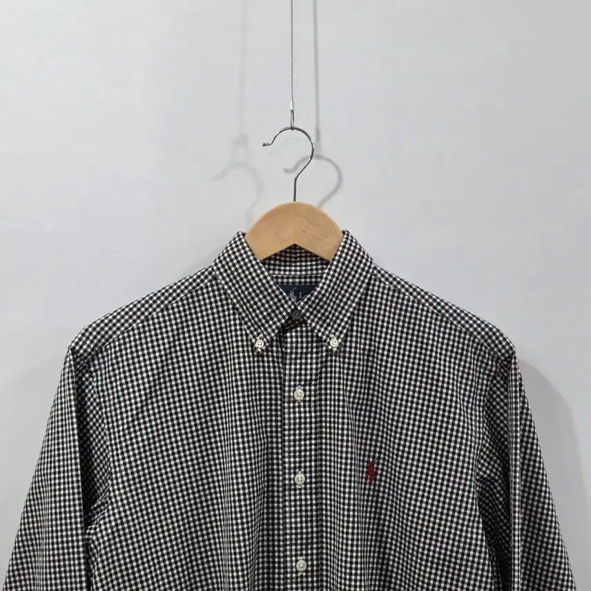 [BUNJANG] Polo Ralph Lauren Gingham Check Button-Down Shirt / 폴로랄프로렌 버튼다운 블랙 깅엄체크 셔츠 S