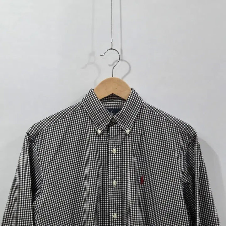 [BUNJANG] Polo Ralph Lauren Gingham Check Button-Down Shirt / 폴로랄프로렌 버튼다운 블랙 깅엄체크 셔츠 S