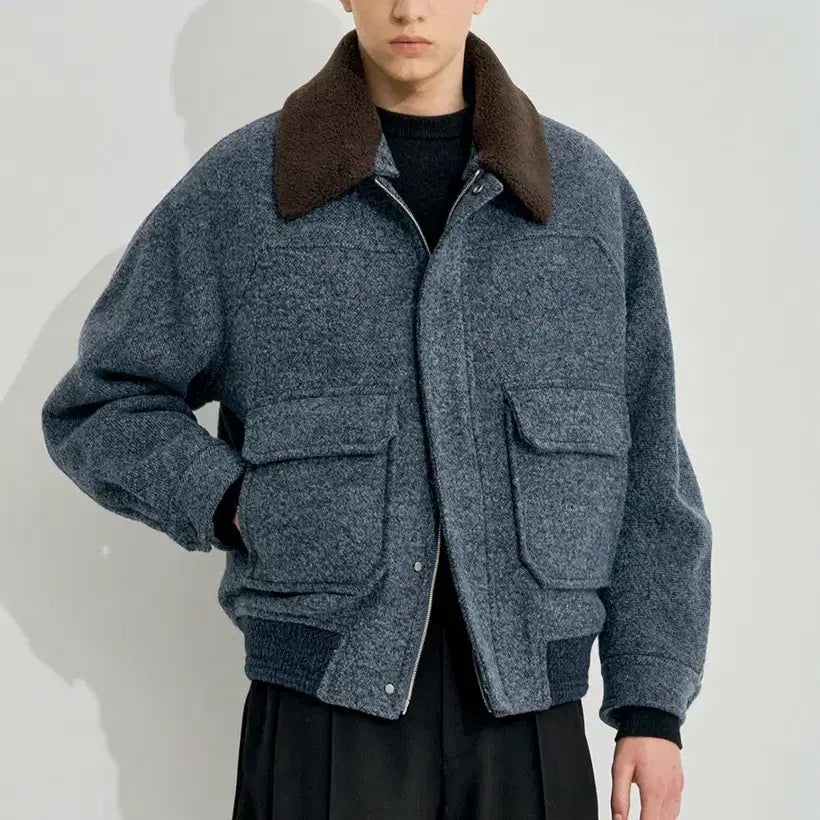 [BUNJANG] System Homme 24FW Jumper / 시스템옴므 24fw 램스 울 블렌드 디테쳐블 칼라 점퍼