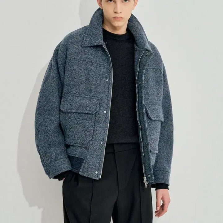 [BUNJANG] System Homme 24FW Jumper / 시스템옴므 24fw 램스 울 블렌드 디테쳐블 칼라 점퍼