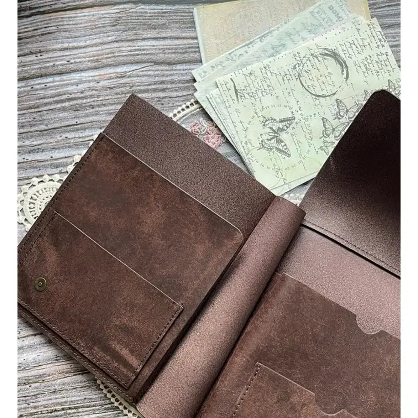 [BUNJANG] Vintage Scrapbooking Bundle Set (1,500 Sheets) & Leather Storage Pouch / 빈티지다꾸 가죽보관함(미개봉 새제품)&소분1,500장(새상품4개포함)