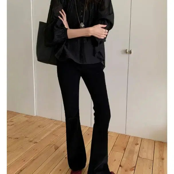 [BUNJANG] Edmore Nut Corduroy Fleece Lined Slim Long Bootcut Pants - Size S / 새상품) 에드모어 너트 코듀로이 기모 슬림 롱 부츠컷 팬츠/ 롱 S