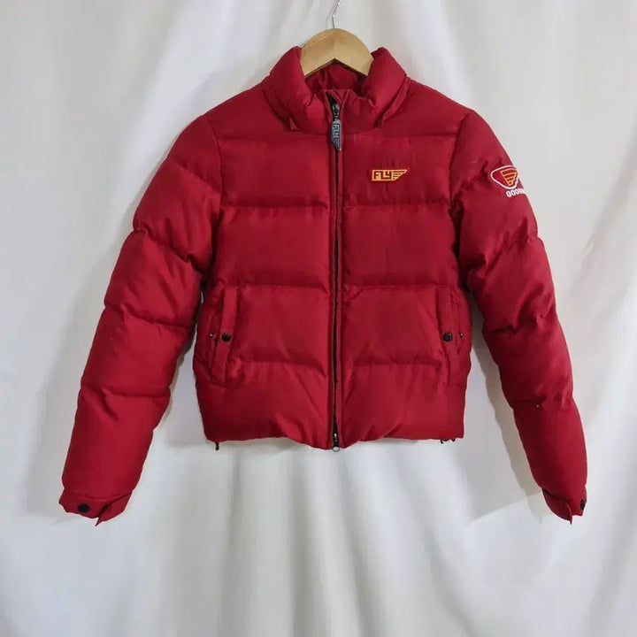 [BUNJANG] None Red Short Padded Jacket (Defect) / 구김스 다운 레드 숏패딩 하자있음