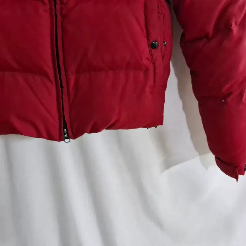 [BUNJANG] None Red Short Padded Jacket (Defect) / 구김스 다운 레드 숏패딩 하자있음