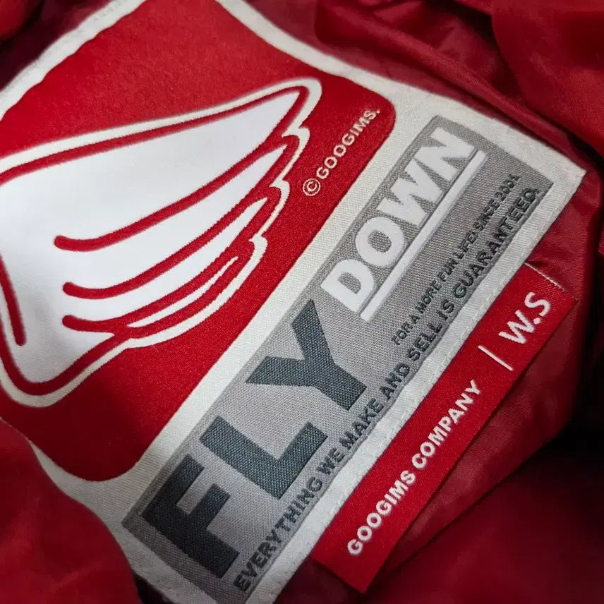 [BUNJANG] None Red Short Padded Jacket (Defect) / 구김스 다운 레드 숏패딩 하자있음