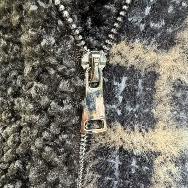 [BUNJANG] SHAMPOO 덤블 체크 라이더 아우터/부클 무스탕 느낌/프리사이즈 / SHAMPOO 덤블 체크 라이더 아우터/부클 무스탕 느낌/프리사이즈