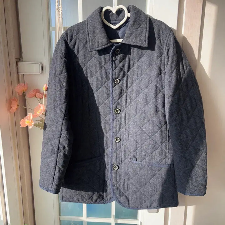 [BUNJANG] Beams Heart Quilted Navy Jumper / [빈티지] 빔즈 하트 퀼팅 누빔 네이비 점퍼 - 옷장정리
