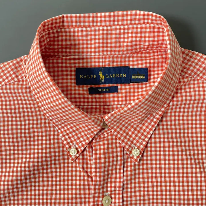 [BUNJANG] Polo Ralph Lauren Cotton Gingham Shirt / [L] 폴로 랄프로렌 자수로고 코튼 깅엄 셔츠 슬림핏