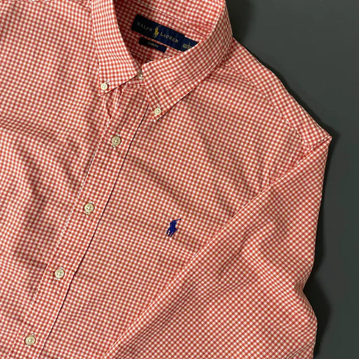 [BUNJANG] Polo Ralph Lauren Cotton Gingham Shirt / [L] 폴로 랄프로렌 자수로고 코튼 깅엄 셔츠 슬림핏
