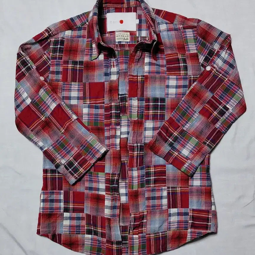[BUNJANG] marka Hand Woven Madras Patchwork Shirt / 할인적용!! [marka] 핸드우븐 마드라스 패치워크 셔츠